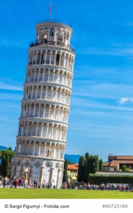 Leaning tower in a summer day in Pisa, Italy